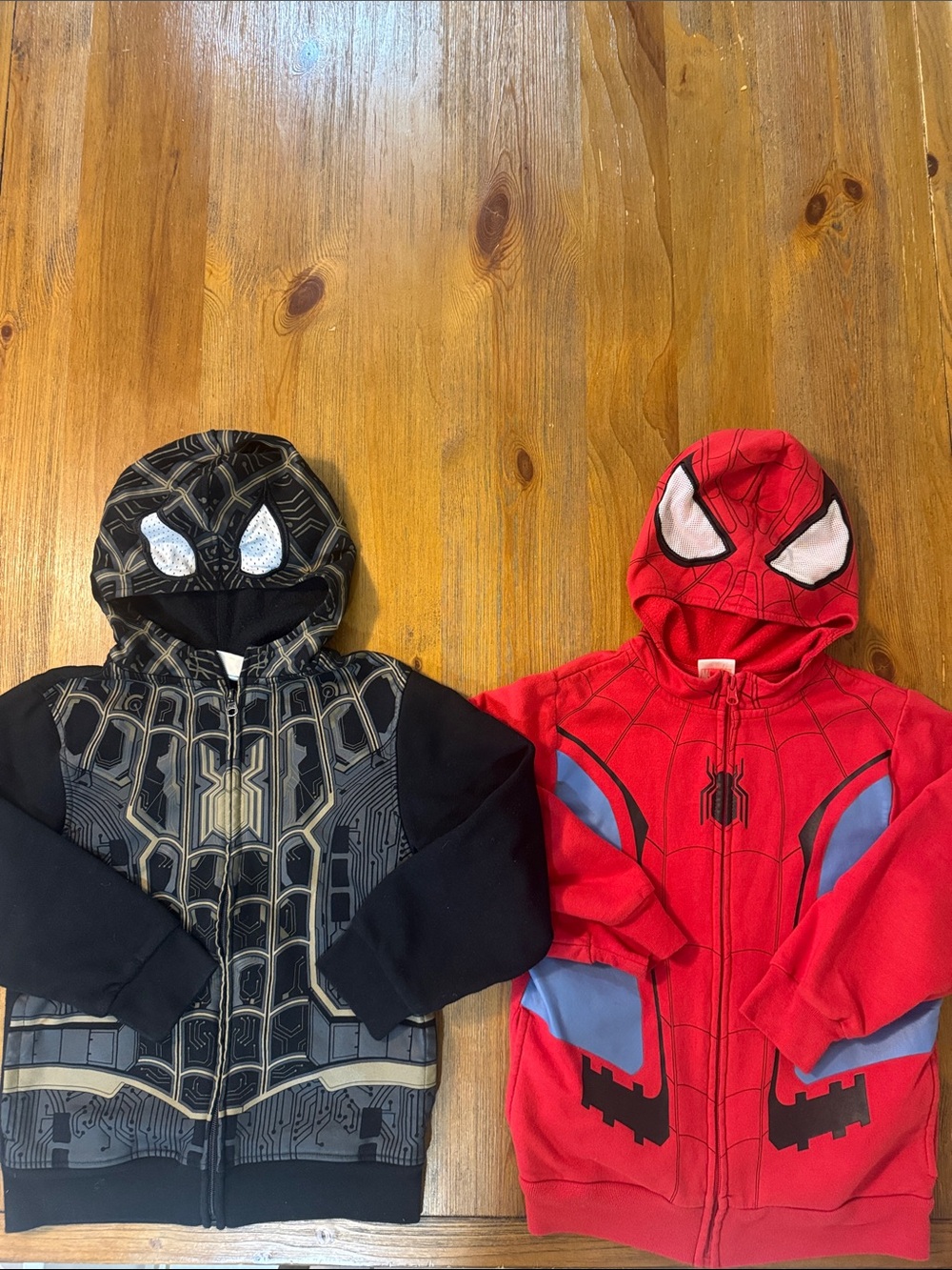 2 Marvel Kids Spider-Man Hoodie Full Zip Sweatshirts Size S 6/7